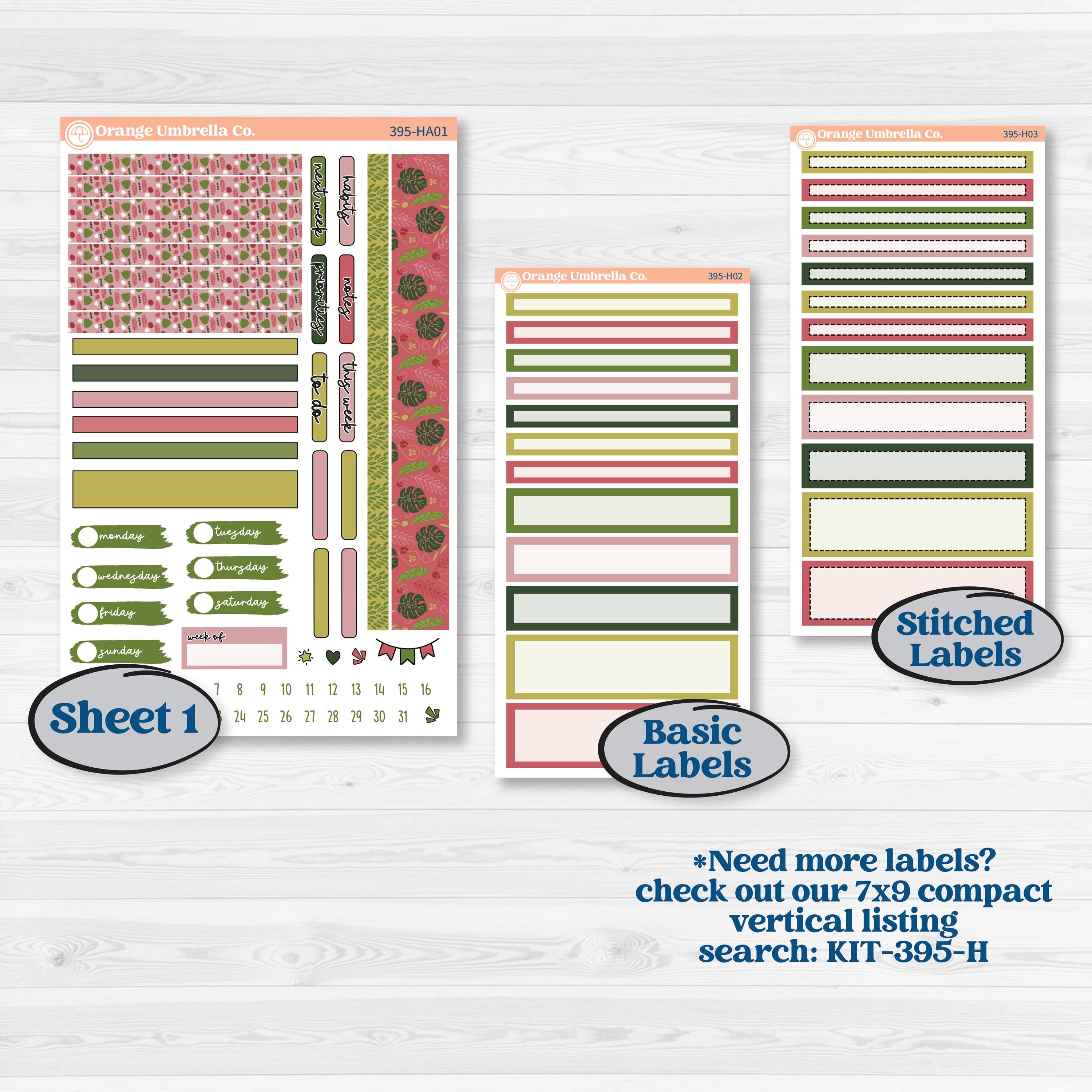 Tropical Summer Kit | Erin Condren Weekly Dashboard Planner Kit Stickers | Borneo | KIT-395-HA