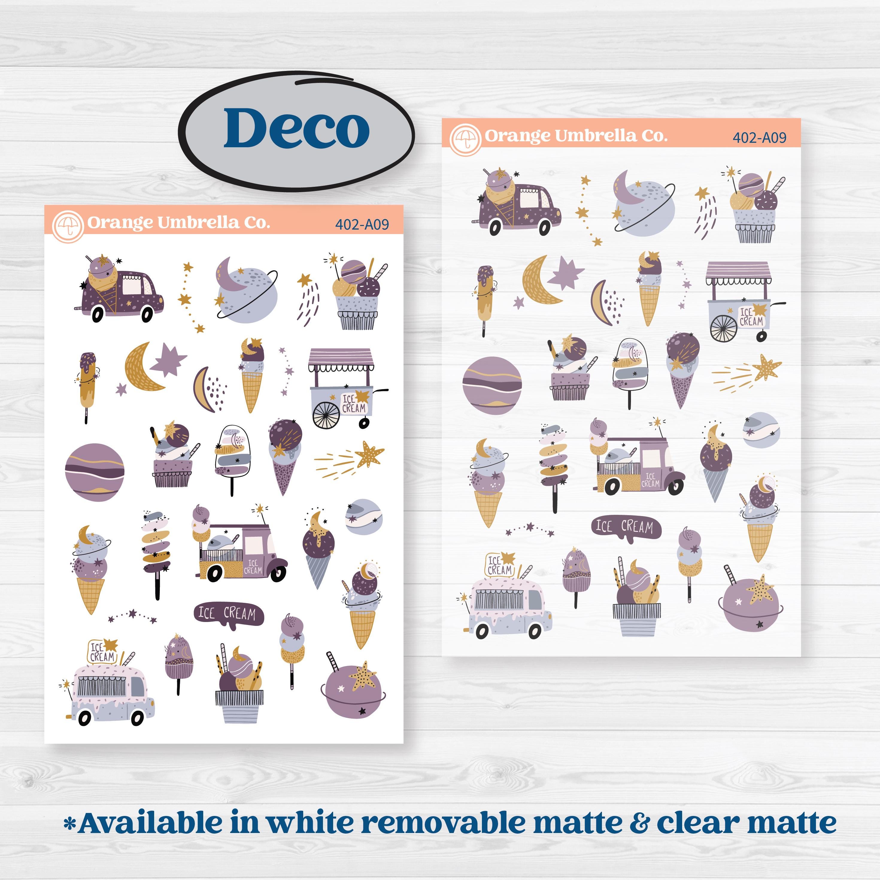 Ice Cream Celestial Kit | Weekly Sticker Kit for Vertical Planners like Erin Condren | Scoops Of Jupiter | KIT-402-A