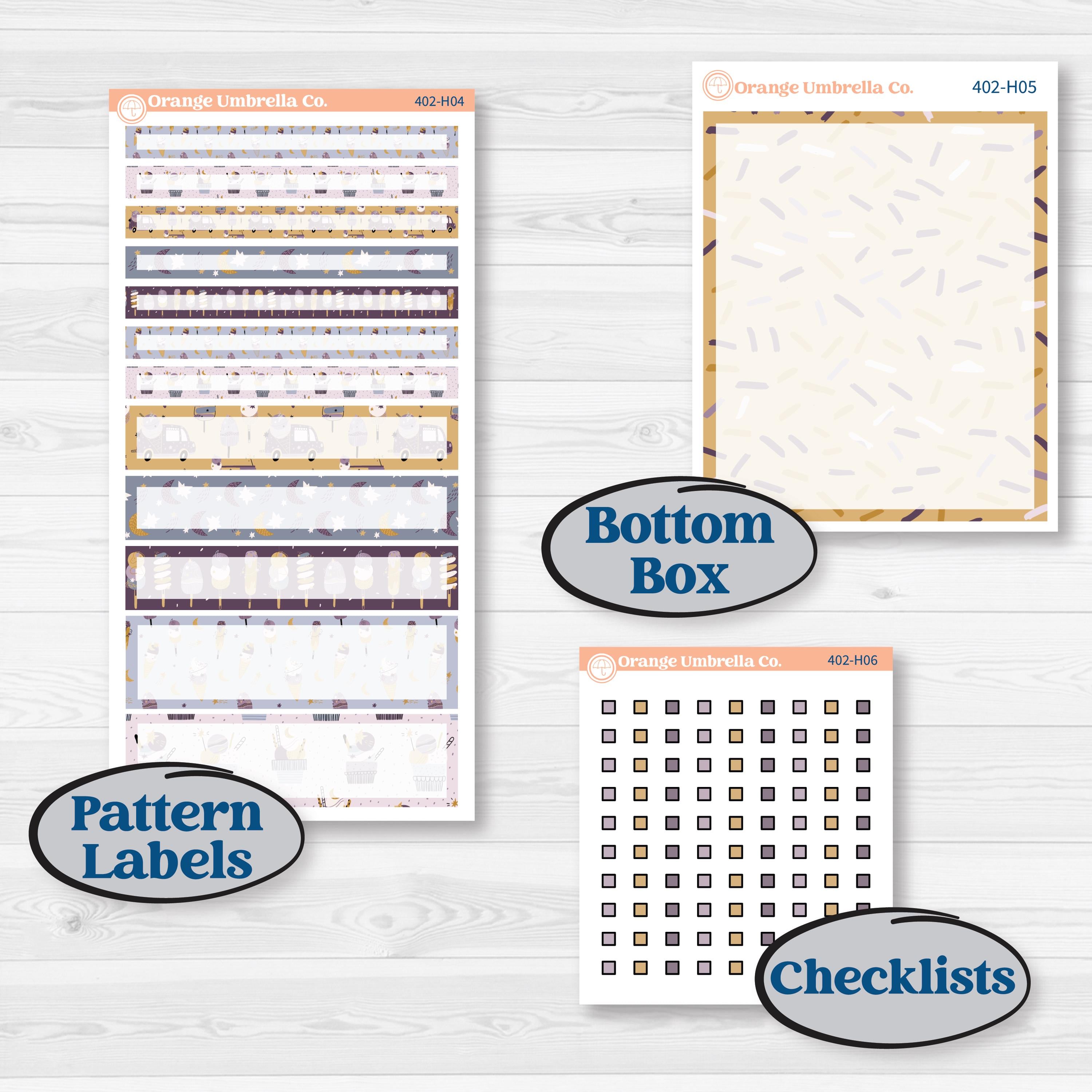 Ice Cream Celestial Kit | 7x9 Compact Vertical Planner Kit Stickers | Scoops of Jupiter | KIT-402-H