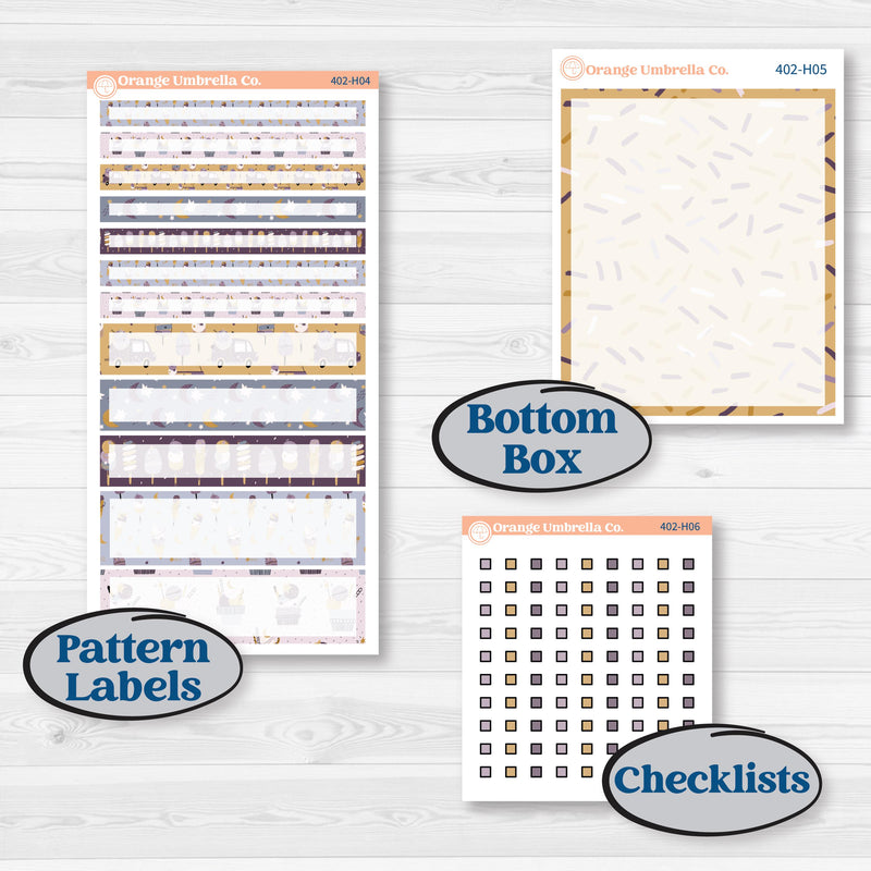 Ice Cream Celestial Kit | 7x9 Compact Vertical Planner Kit Stickers | Scoops of Jupiter | KIT-402-H