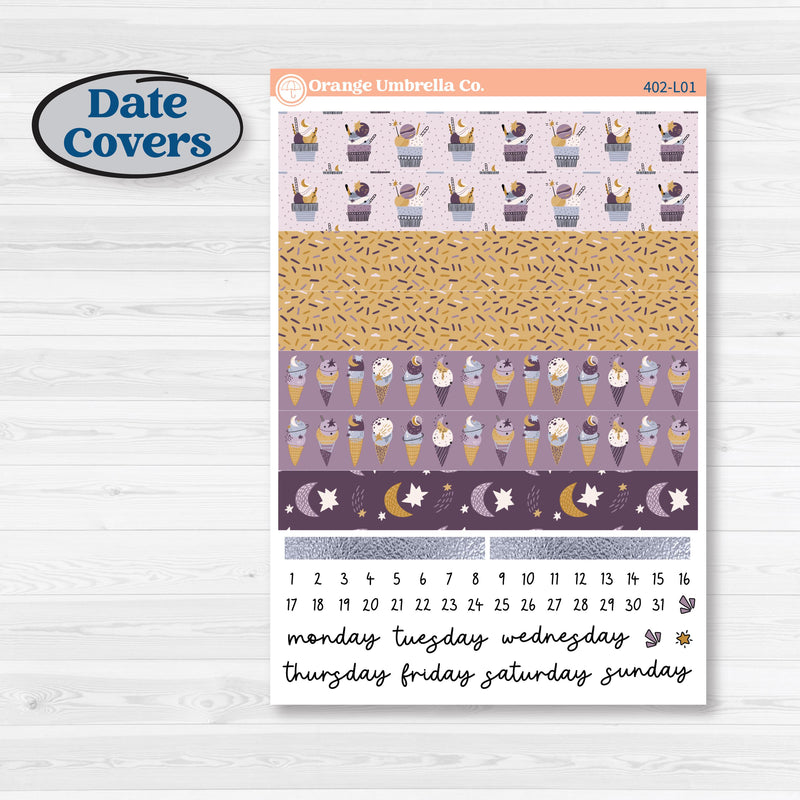 Ice Cream Celestial Kit | A5 Daily Duo Planner Kit Stickers | Scoops of Jupiter | KIT-402-L
