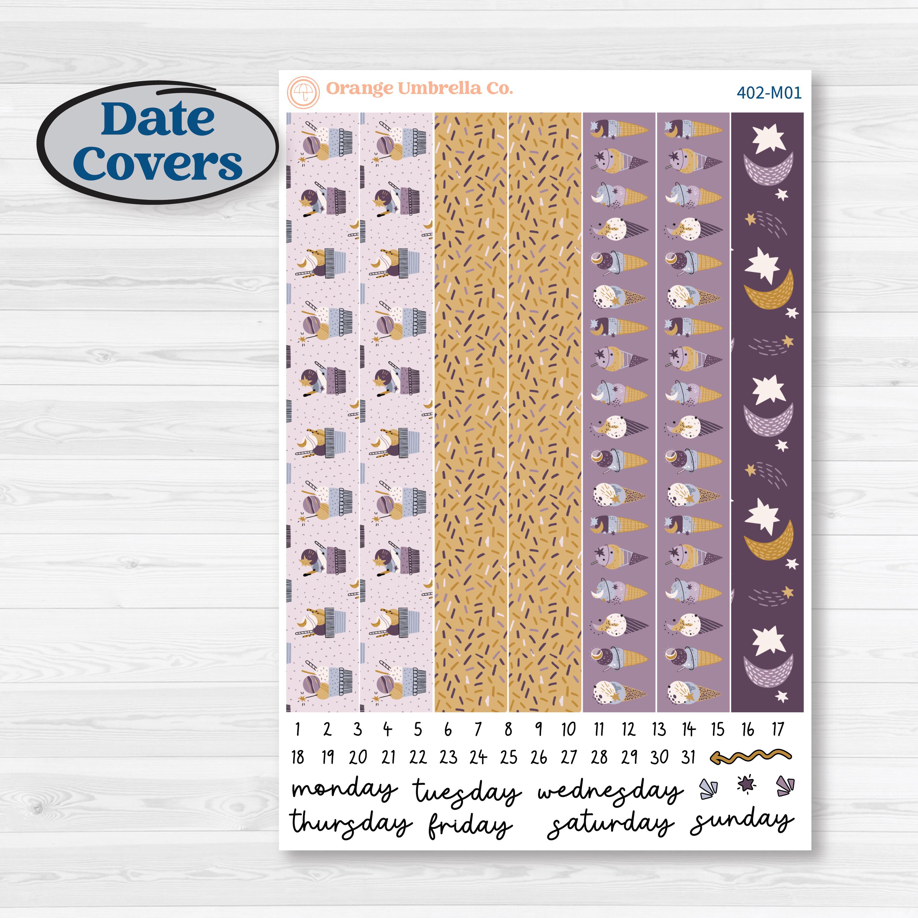 Ice Cream Celestial Kit | 7x9 Erin Condren Daily Duo Planner Kit Stickers | Scoops of Jupiter | KIT-402-M