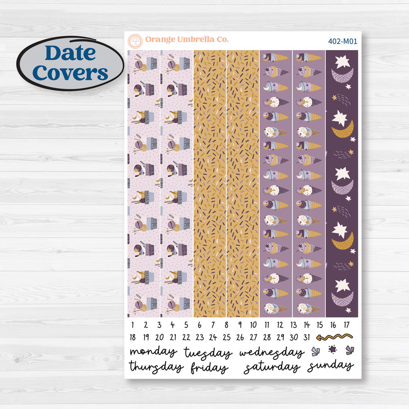 Ice Cream Celestial Kit | 7x9 Erin Condren Daily Duo Planner Kit Stickers | Scoops of Jupiter | KIT-402-M