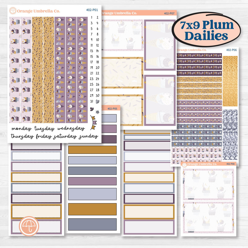 Ice Cream Celestial Kit | 7x9 Plum Daily Planner Kit Stickers | Scoops of Jupiter | KIT-402-P