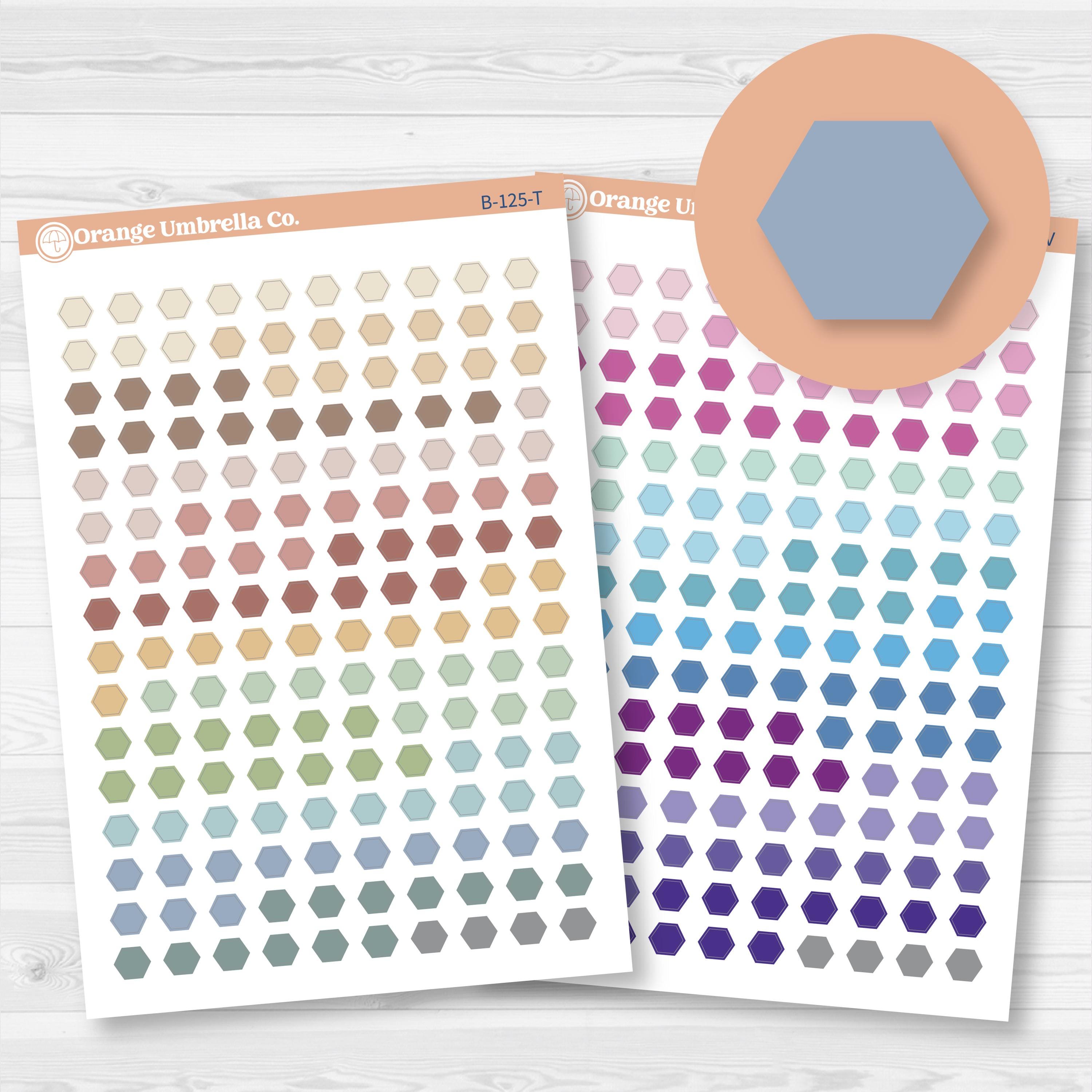 Hexagon Icon Planner Stickers | Tiny Functional Labels | B-125