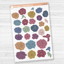 Decorative Planner Stickers | Peony Floral Deco Stickers | Clear Matte | D-368-CM