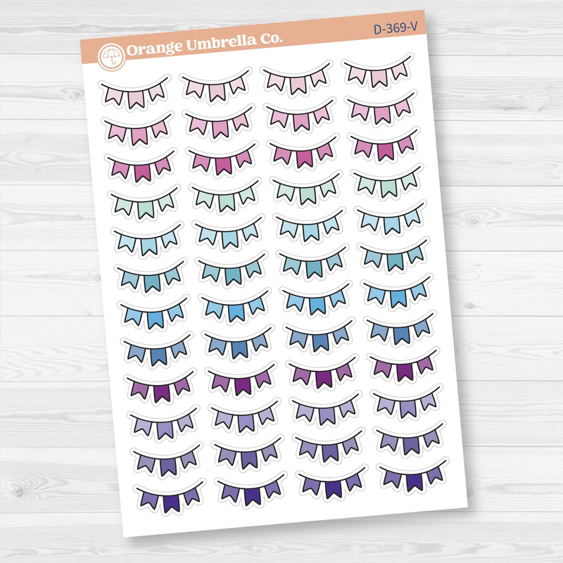 Pennant Banner Planner Deco | Decorative Planner Stickers | D-369