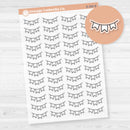 Clear matte planner sticker sheet with 48 transparent pennant banner icons for festive layering and celebrations.