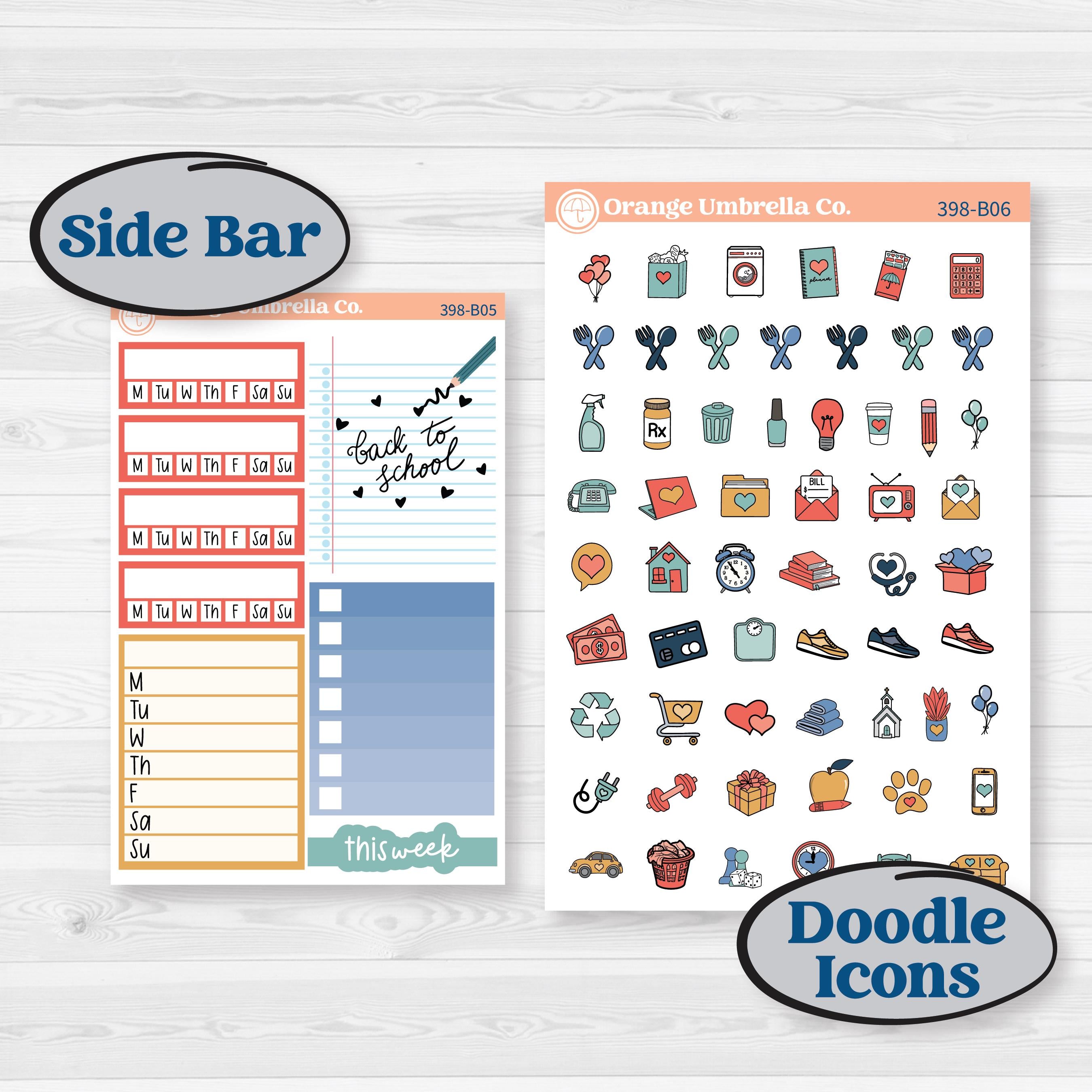 Back to School Kit | Weekly Add-On Planner Kit Stickers | First Day Back | KIT-398-B