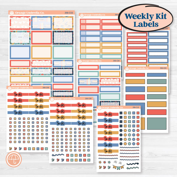 Back to School Kit | Weekly Add-On Labels Planner Kit Stickers | First Day Back | KIT-398-C