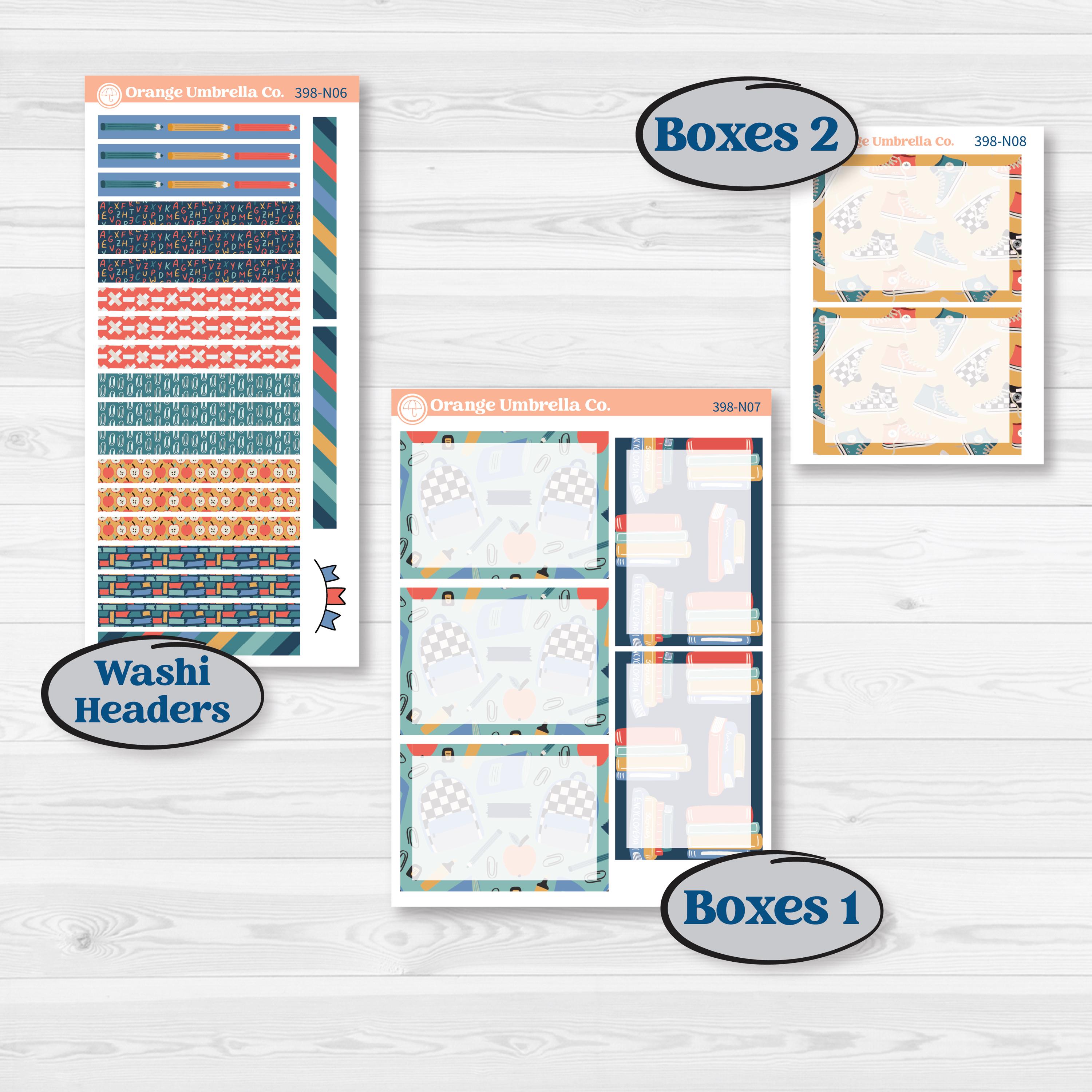 Back to School Kit | A5 Plum Daily Planner Kit Stickers | First Day Back | KIT-398-N