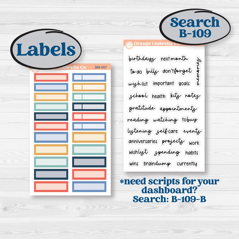 Back to School Kit | A5 Erin Condren Monthly & Dashboard Sticker Kit | 2024-2025 Planners | First Day Back | KIT-398-V