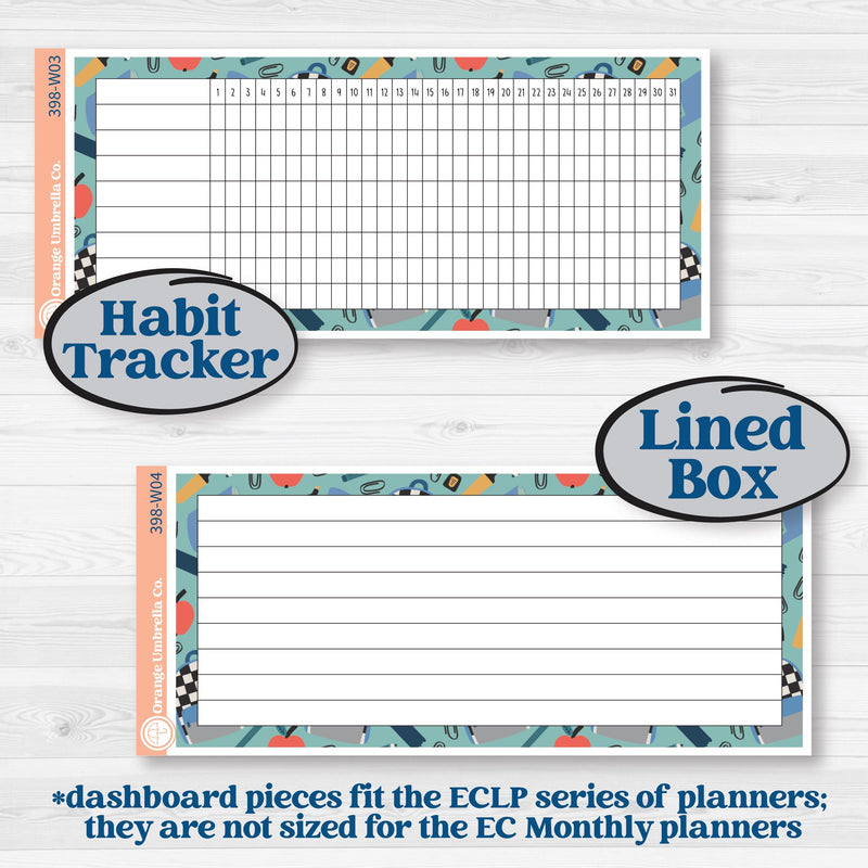 Back to School Kit | 7x9 Erin Condren Life Planner Monthly & Dashboard Sticker Kit | 2024-2025 Planners | First Day Back | KIT-398-W