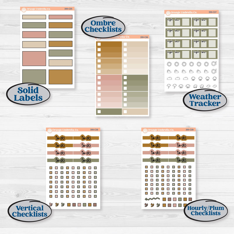 Summer or Fall Floral Kit | Weekly Add-On Labels Planner Kit Stickers | Eloise | KIT-399-C