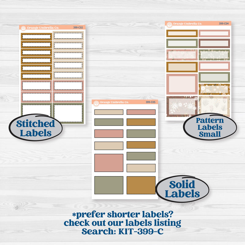 Summer or Fall Floral Kit | A5 Compact Vertical Planner Kit Stickers for Erin Condren | Eloise | KIT-399-G
