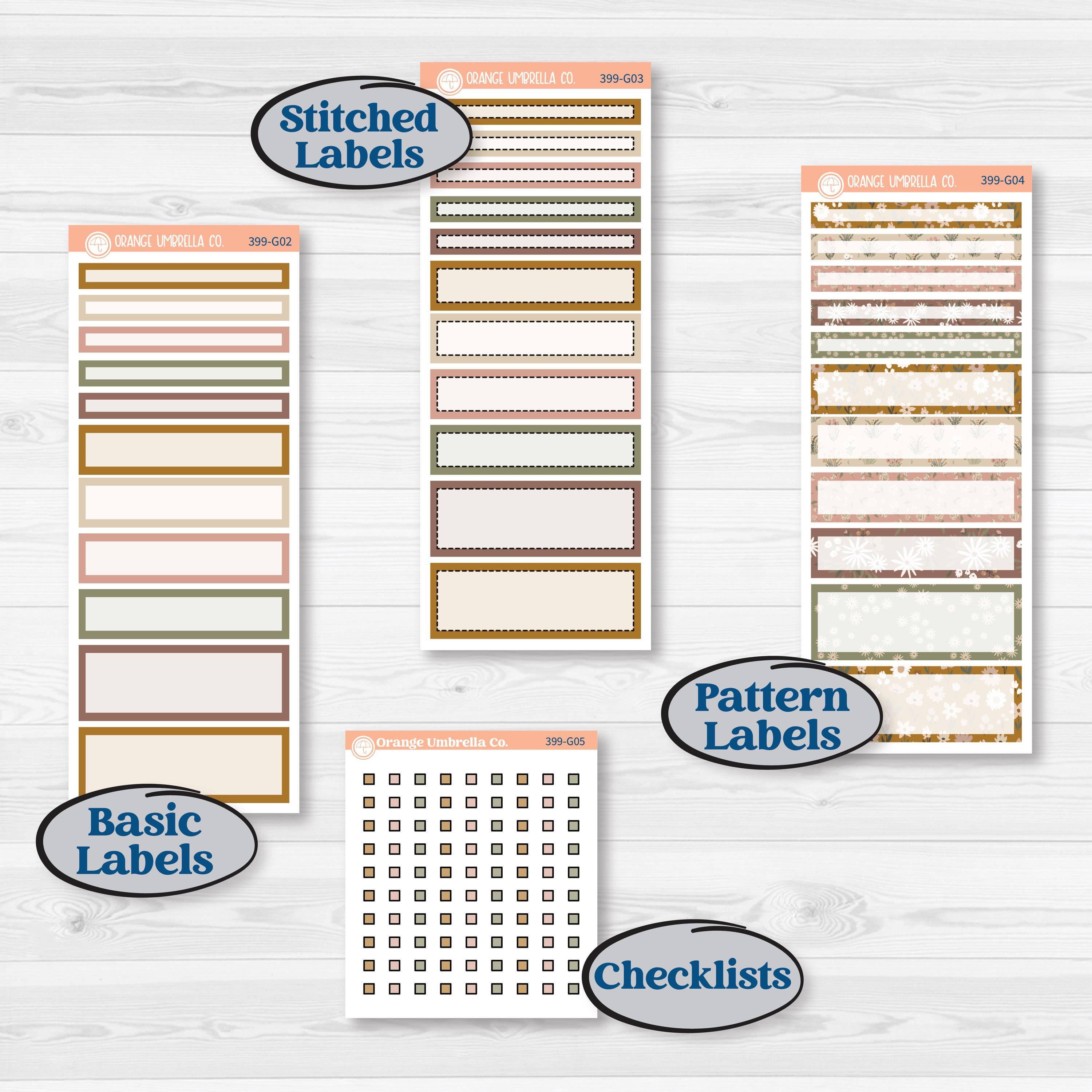 Summer or Fall Floral Kit | A5 Compact Vertical Planner Kit Stickers for Erin Condren | Eloise | KIT-399-G
