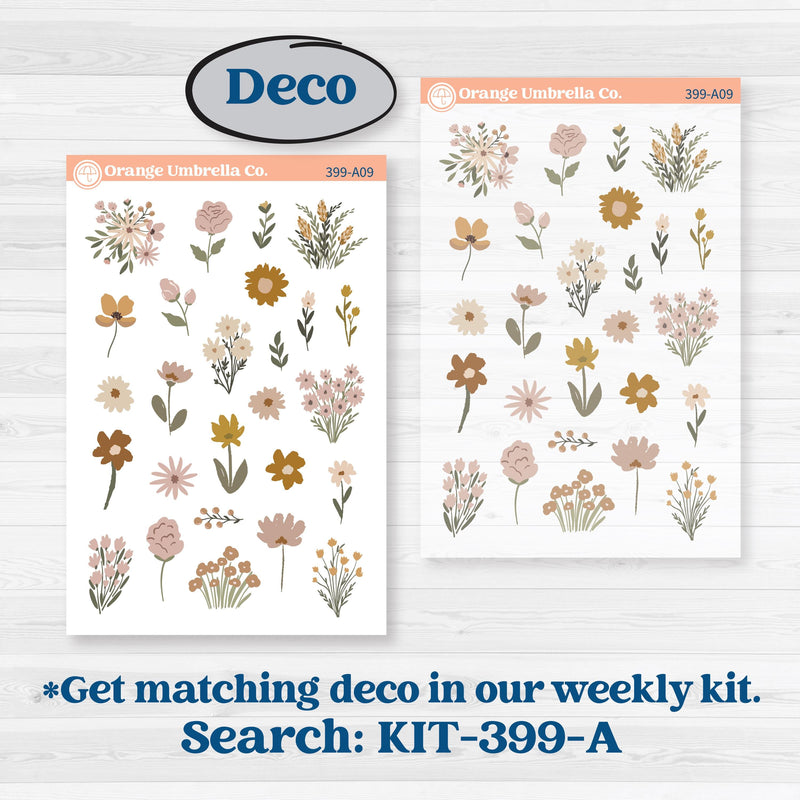 Summer or Fall Floral Kit | Freestyle Kit Any Planner Kit Stickers | Eloise | KIT-399-K