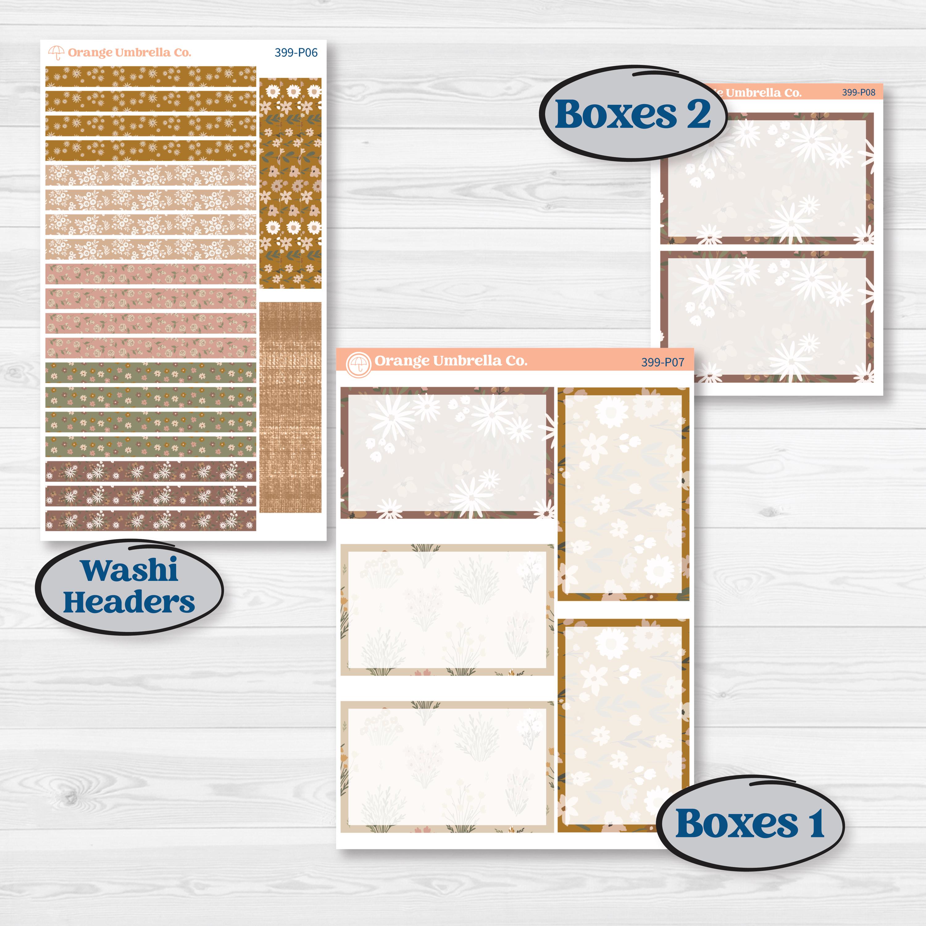 Summer or Fall Floral Kit | 7x9 Plum Daily Planner Kit Stickers | Eloise | KIT-399-P