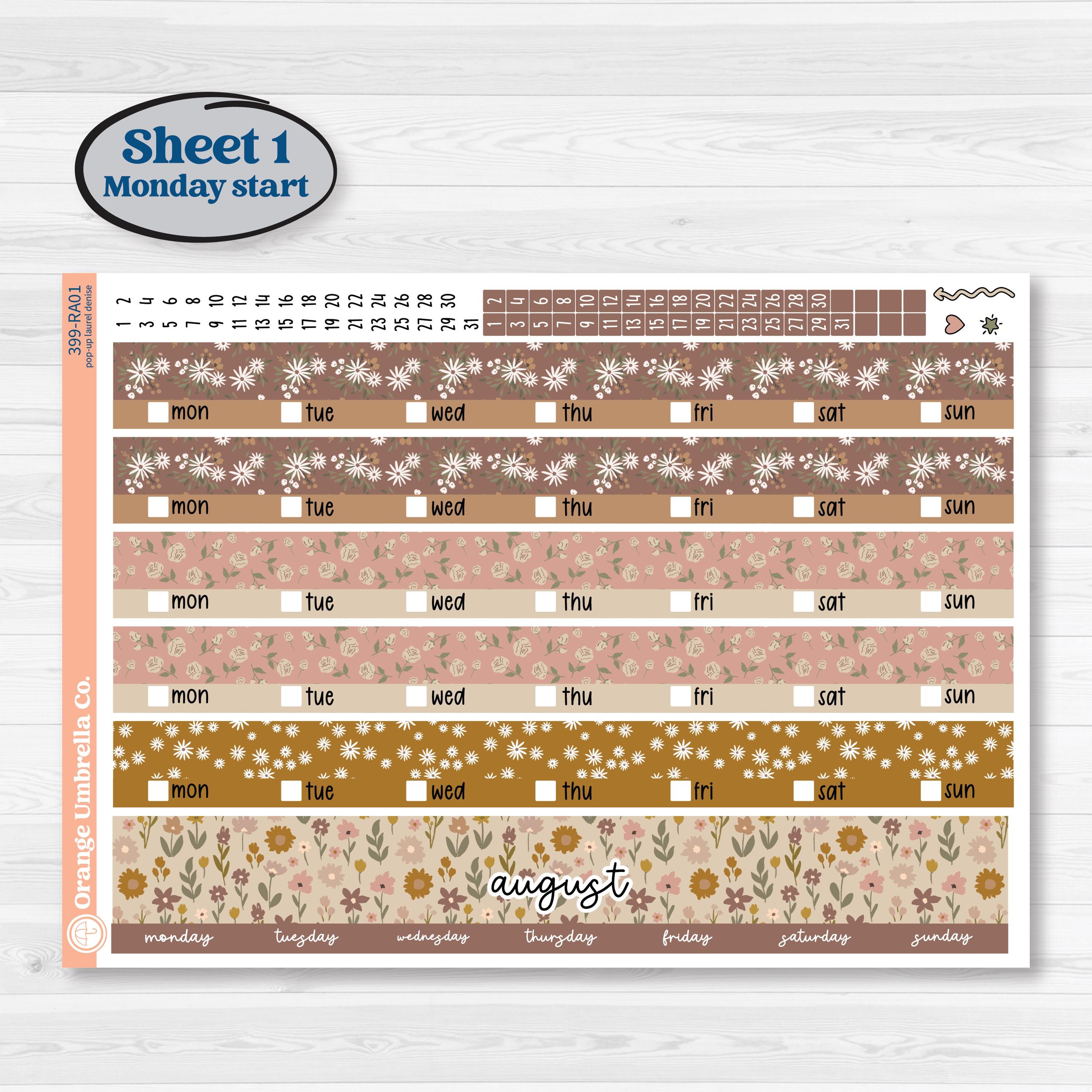 Summer or Fall Floral Kit | Laurel Denise Pop-Up Planner Kit Stickers | Eloise | KIT-399-RA