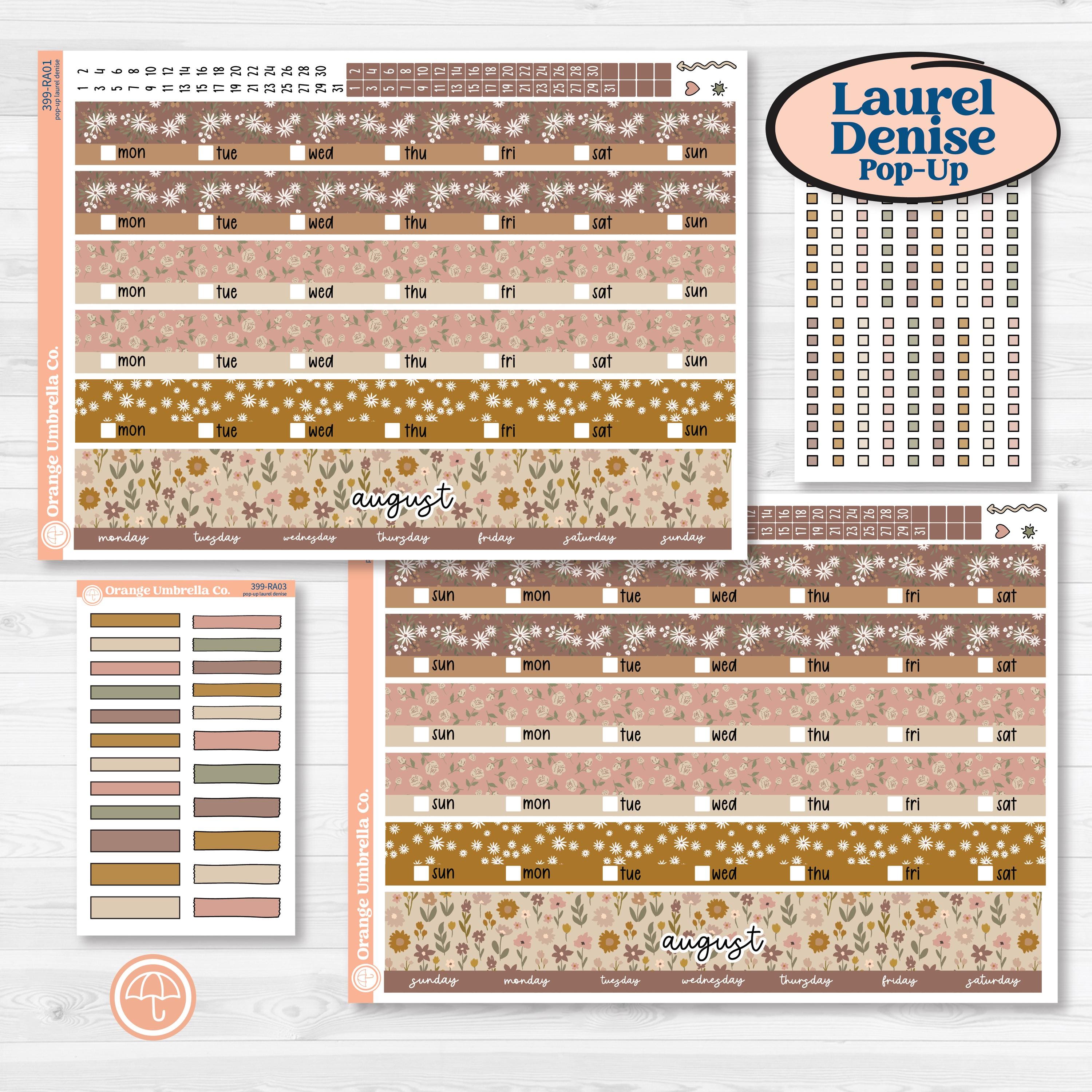 Summer or Fall Floral Kit | Laurel Denise Pop-Up Planner Kit Stickers | Eloise | KIT-399-RA