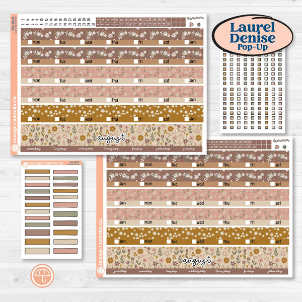 Summer or Fall Floral Kit | Laurel Denise Pop-Up Planner Kit Stickers | Eloise | KIT-399-RA