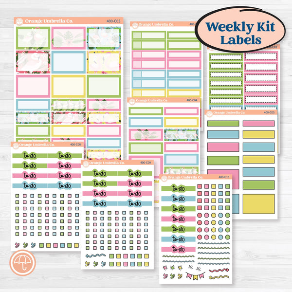 Flamingos Kit | Weekly Add-On Labels Planner Kit Stickers | Flamboyance | KIT-400-C
