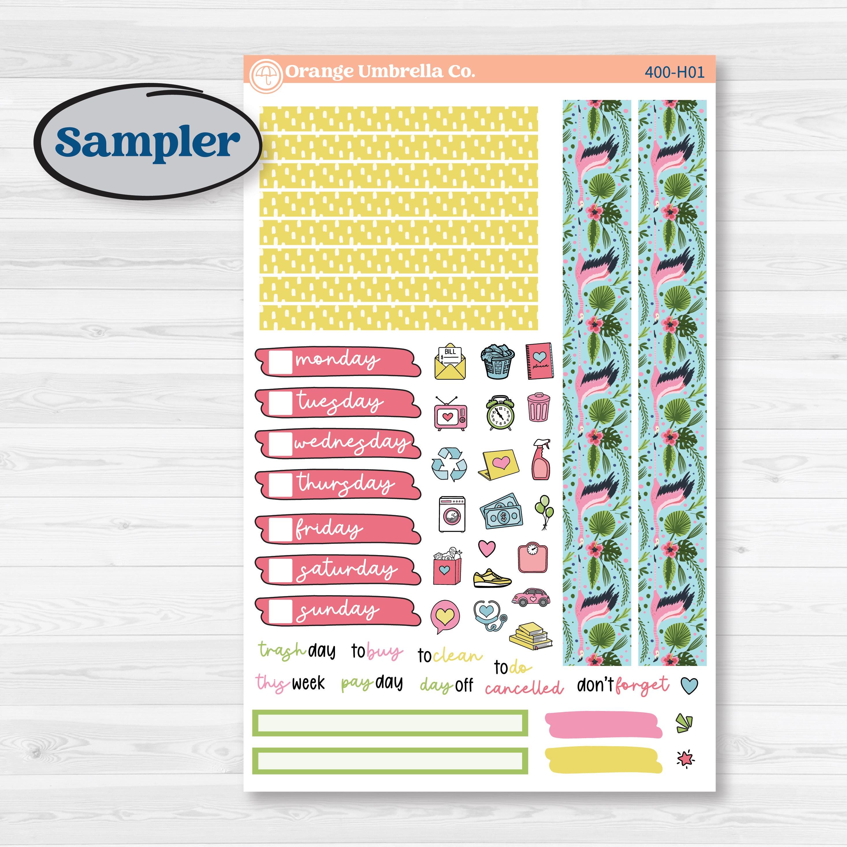 Flamingos Kit | 7x9 Compact Vertical Planner Kit Stickers | Flamboyance | KIT-400-H