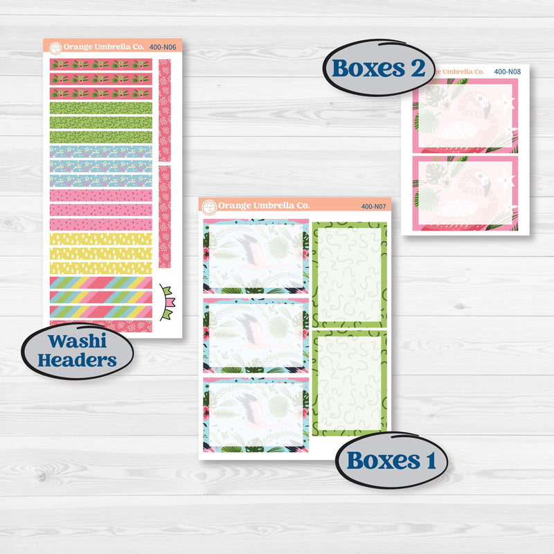 Flamingos Kit | A5 Plum Daily Planner Kit Stickers | Flamboyance | KIT-400-N
