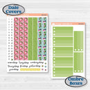 Flamingos Kit | A5 Plum Daily Planner Kit Stickers | Flamboyance | KIT-400-N