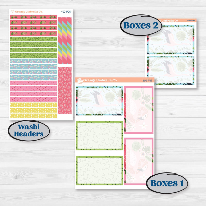 Flamingos Kit | 7x9 Plum Daily Planner Kit Stickers | Flamboyance | KIT-400-P