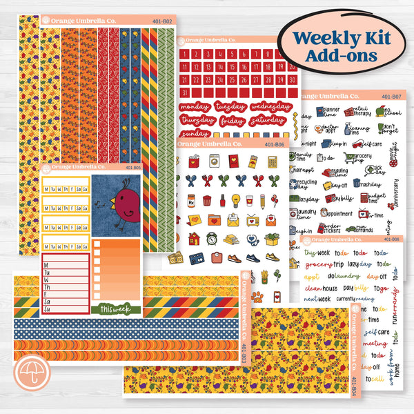 Summer or Autumn Bird Kit | Weekly Add-On Planner Kit Stickers | Whimsical Birds | KIT-401-B