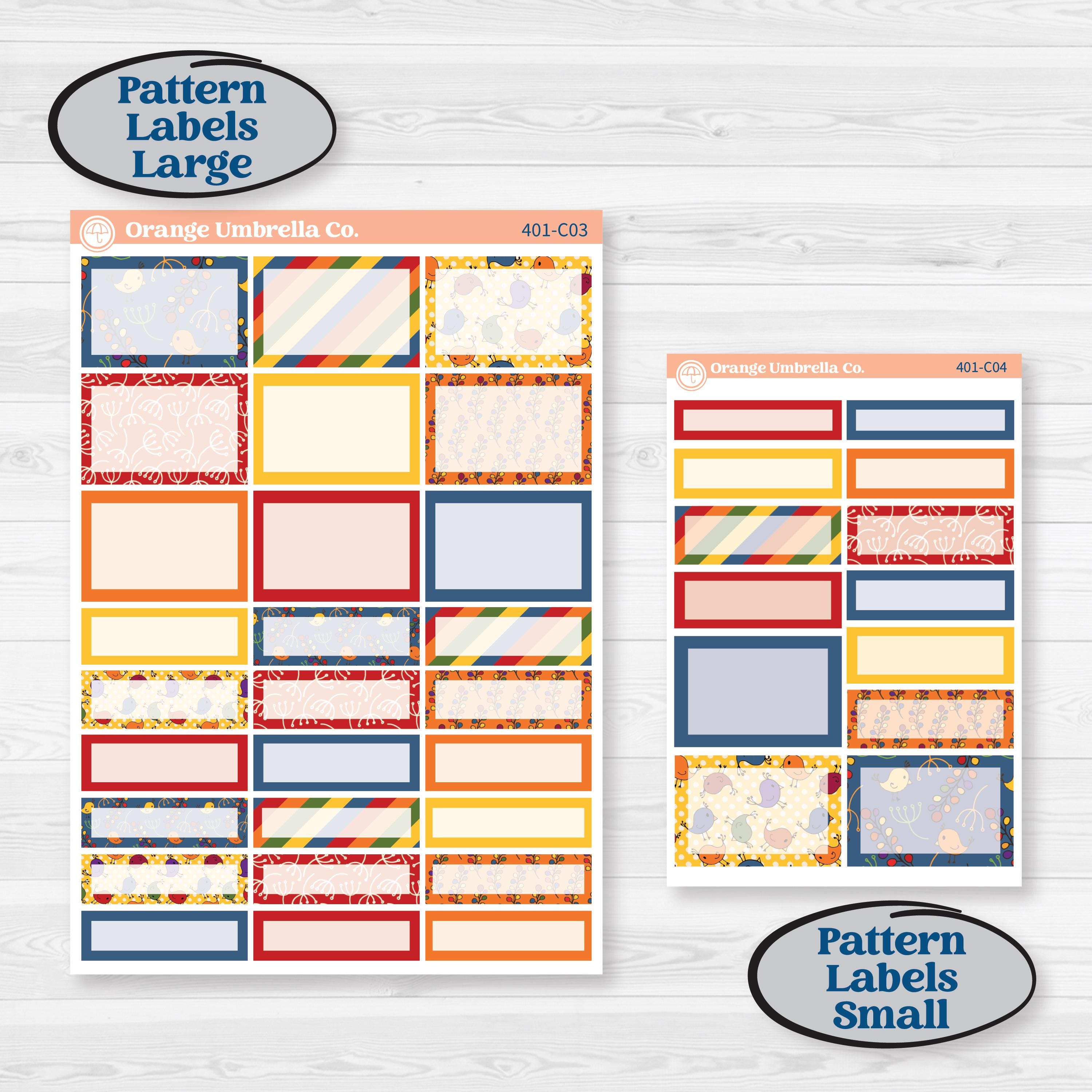 Summer or Autumn Bird Kit | Weekly Add-On Labels Planner Kit Stickers | Whimsical Birds | KIT-401-C