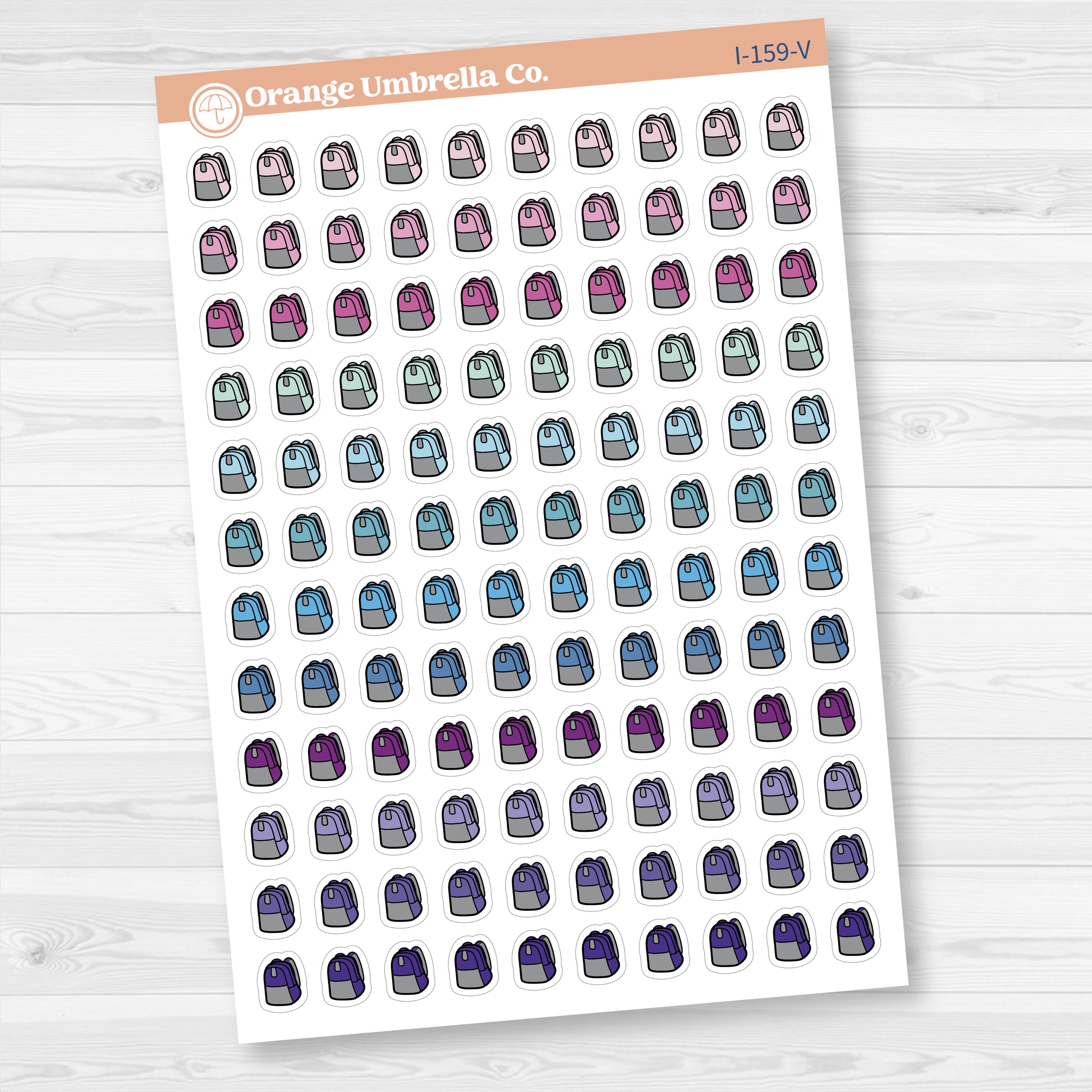 Backpack Icon Stickers | School Planner Stickers | I-159