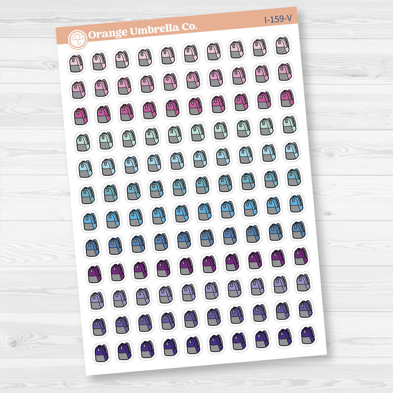 Backpack Icon Stickers | School Planner Stickers | I-159