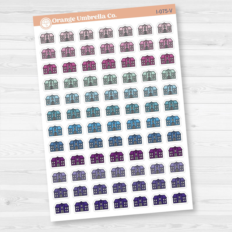 School Building Icon Stickers | Back to School Planner Stickers | I-075