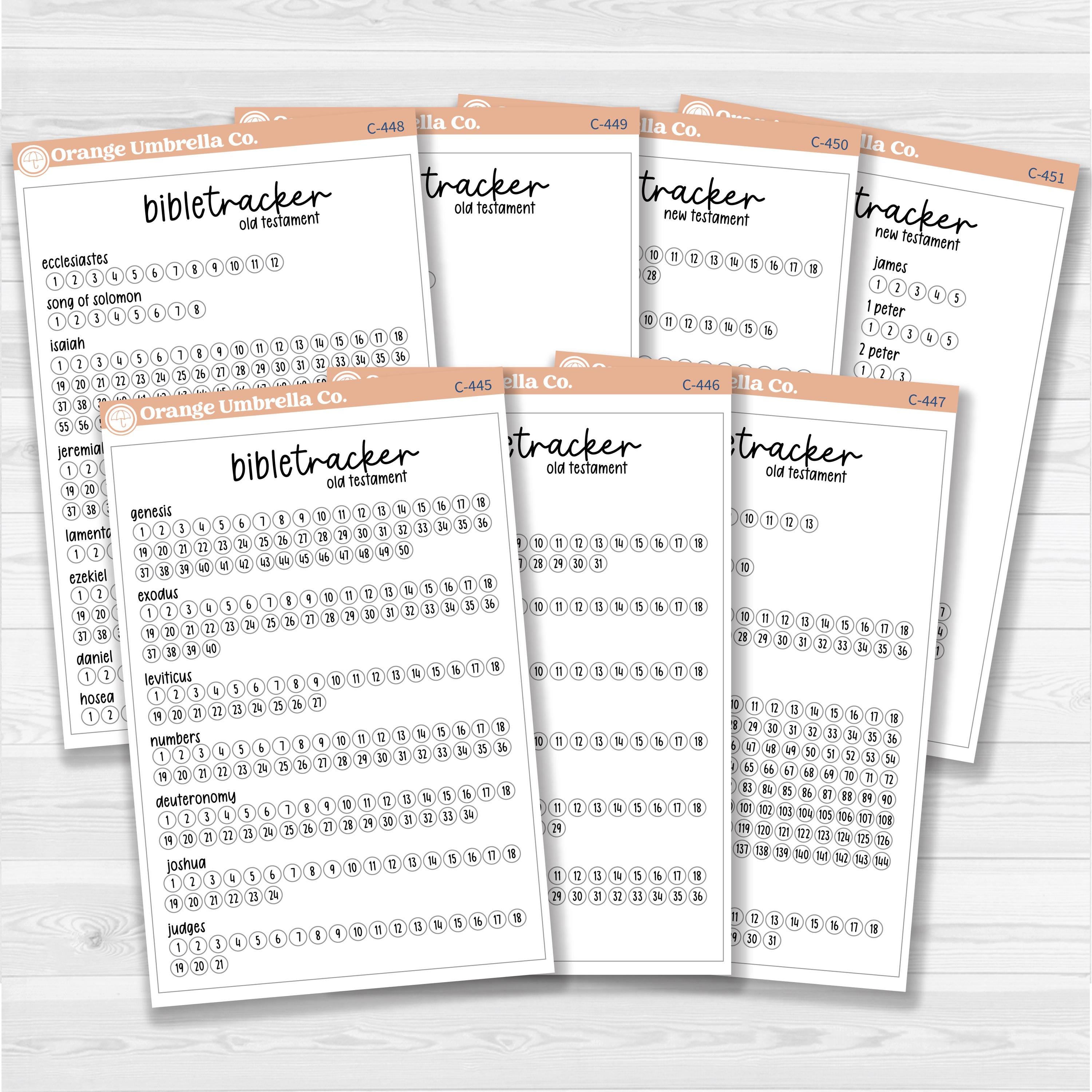 Bible Reading Tracker Dashboard | A5 Full Sheet Sticker | C-445 to C-451
