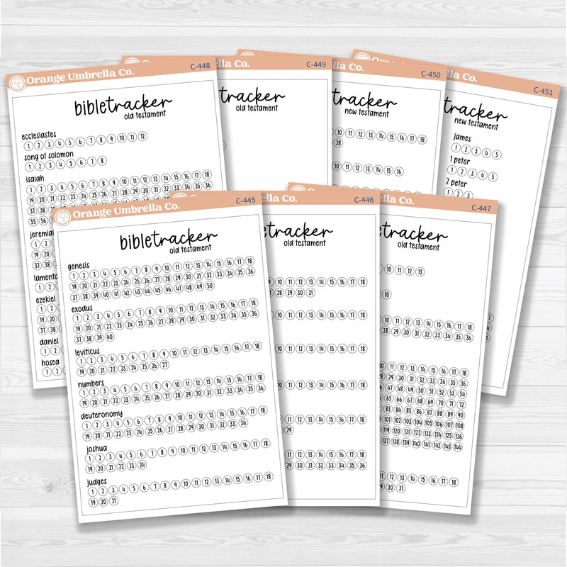 Bible Reading Tracker Dashboard | A5 Full Sheet Sticker | C-445 to C-451