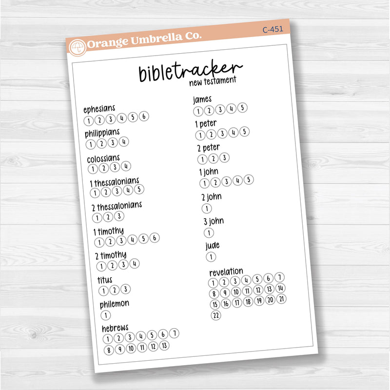 Bible Reading Tracker Dashboard | A5 Full Sheet Sticker | C-445 to C-451