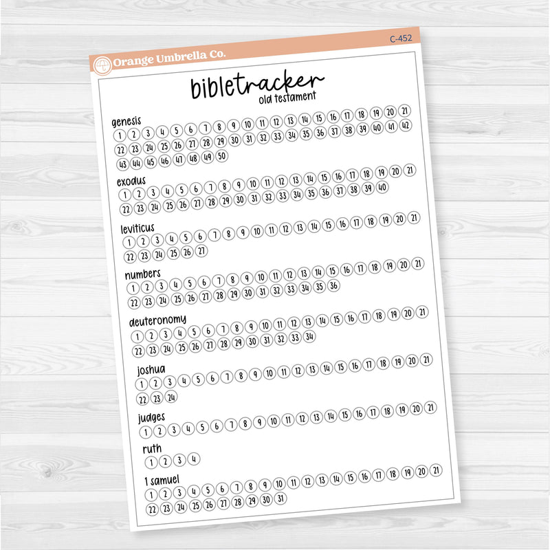 Bible Reading Tracker Dashboard | 7x9 Full Sheet Sticker | C-452 to C-457
