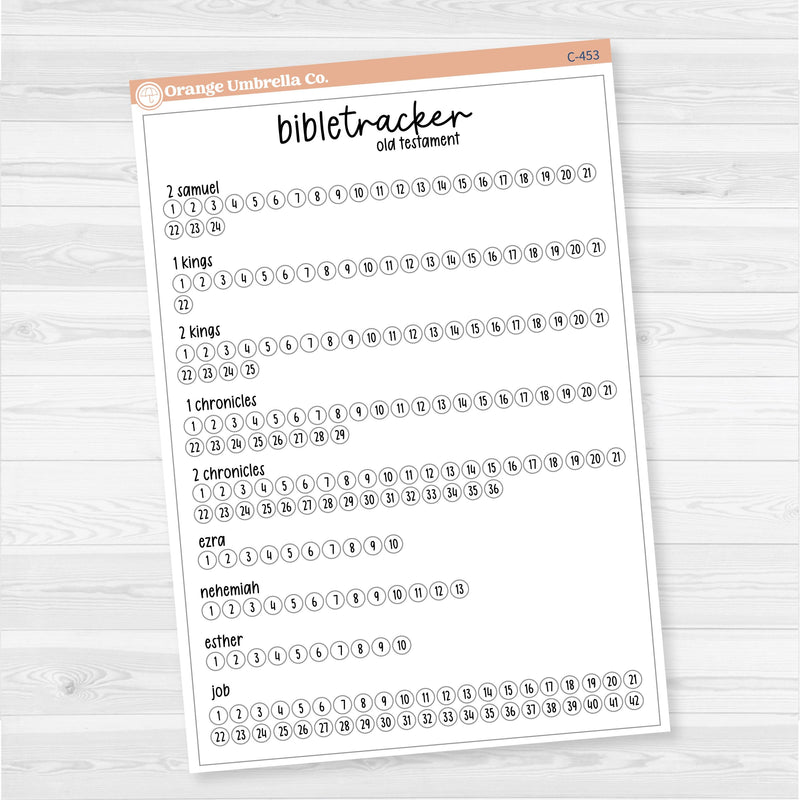 Bible Reading Tracker Dashboard | 7x9 Full Sheet Sticker | C-452 to C-457