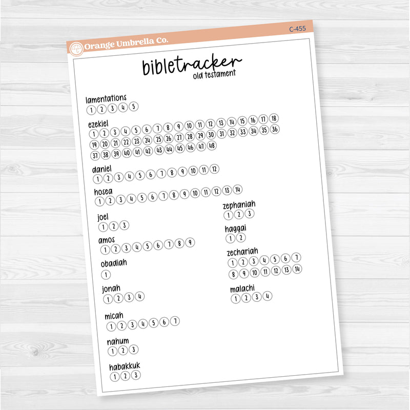 Bible Reading Tracker Dashboard | 7x9 Full Sheet Sticker | C-452 to C-457