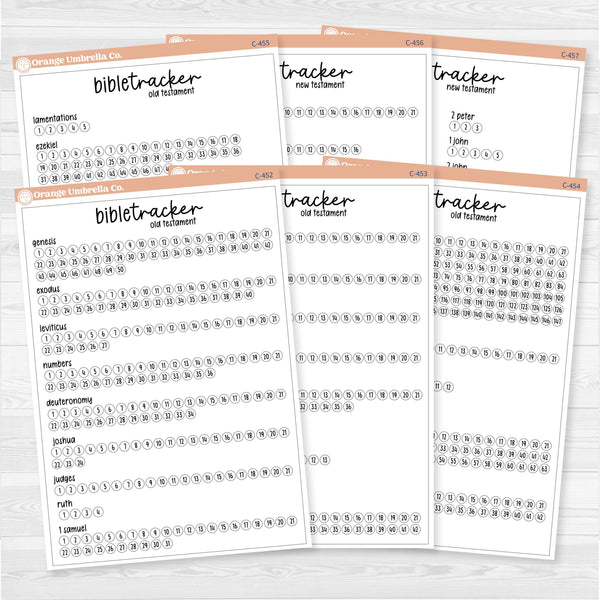Bible Reading Tracker Dashboard | 7x9 Full Sheet Sticker | C-452 to C-457