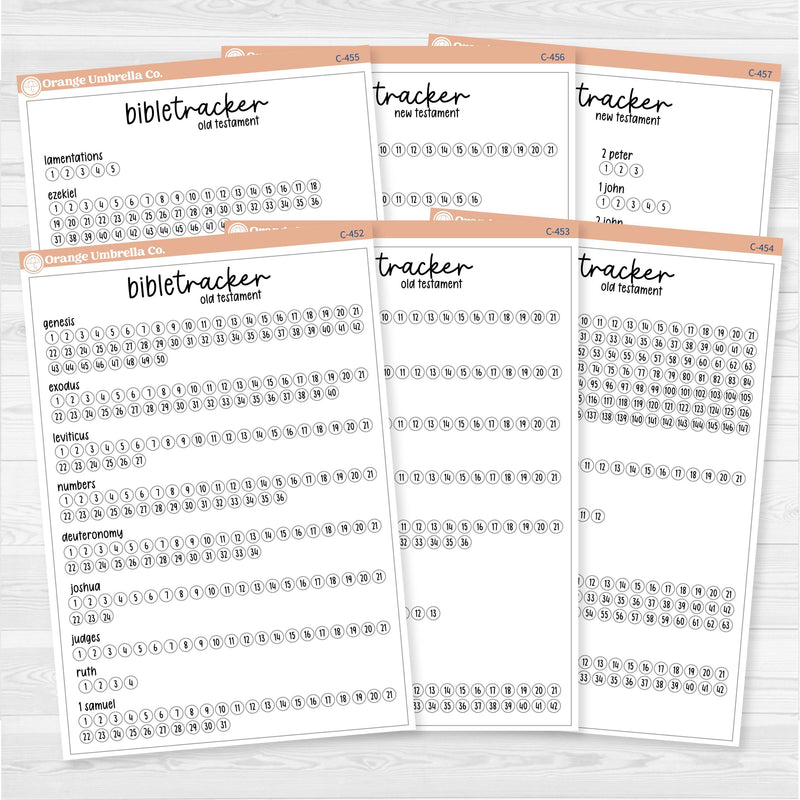 Bible Reading Tracker Dashboard | 7x9 Full Sheet Sticker | C-452 to C-457
