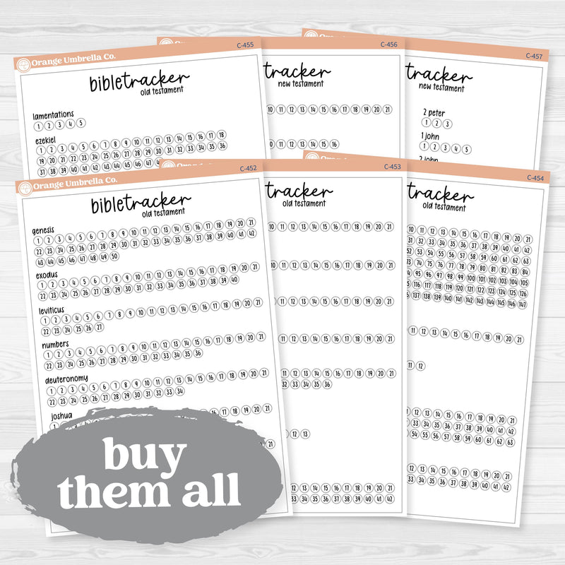 Bible Reading Tracker Dashboard | 7x9 Full Sheet Sticker | C-452 to C-457