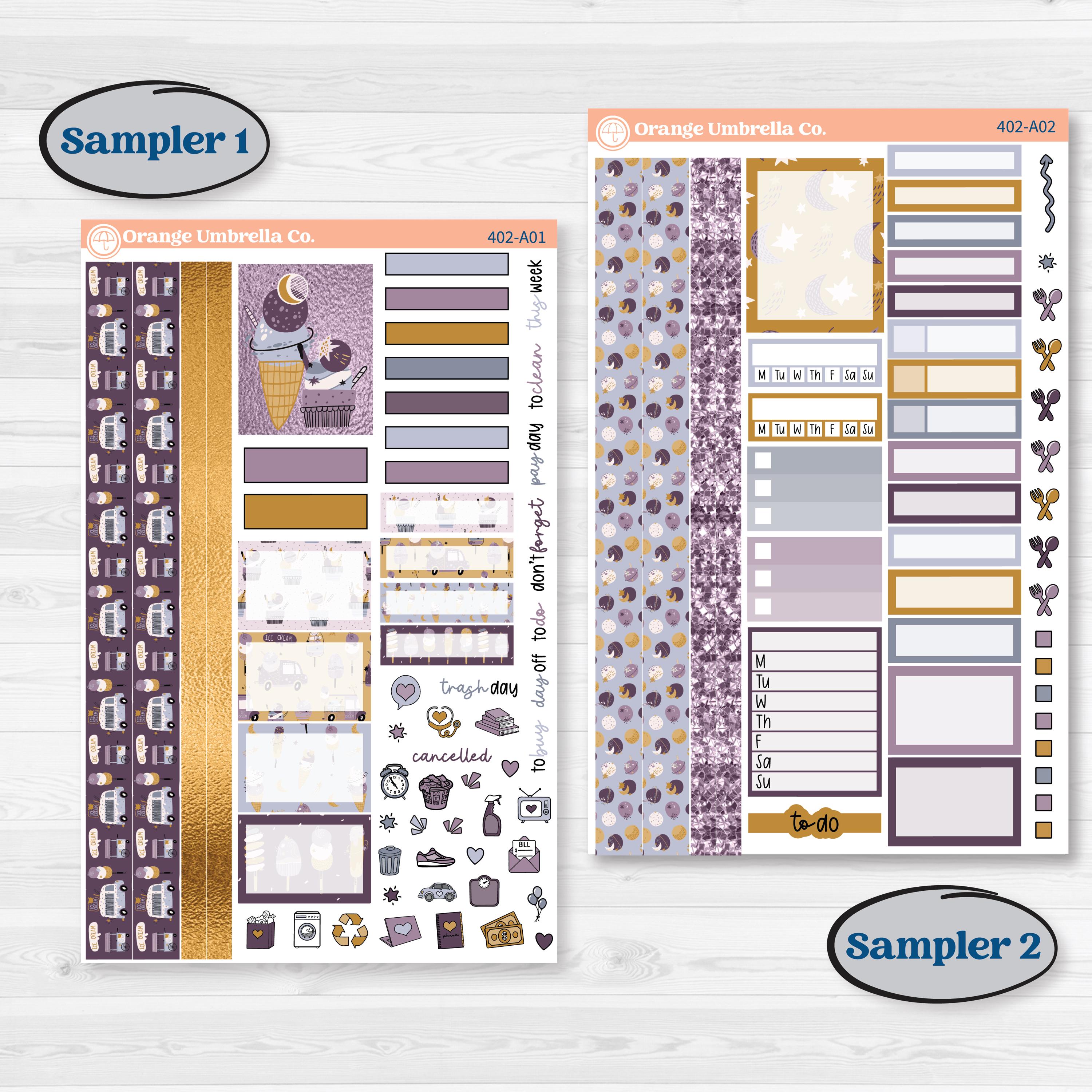 Ice Cream Celestial Kit | Weekly Sticker Kit for Vertical Planners like Erin Condren | Scoops Of Jupiter | KIT-402-A