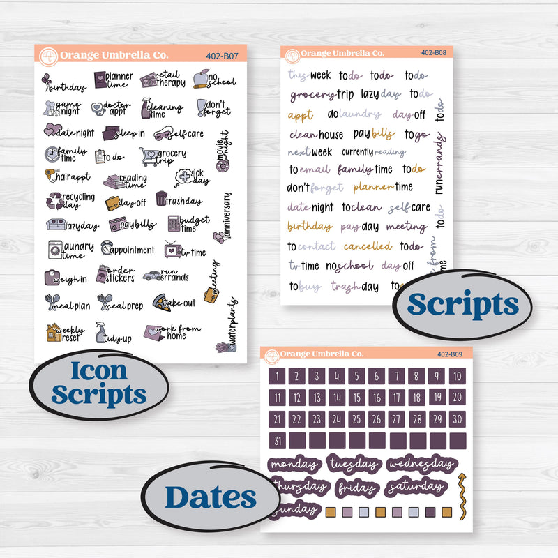 Ice Cream Celestial Kit | Weekly Add-On Planner Kit Stickers | Scoops of Jupiter | KIT-402-B