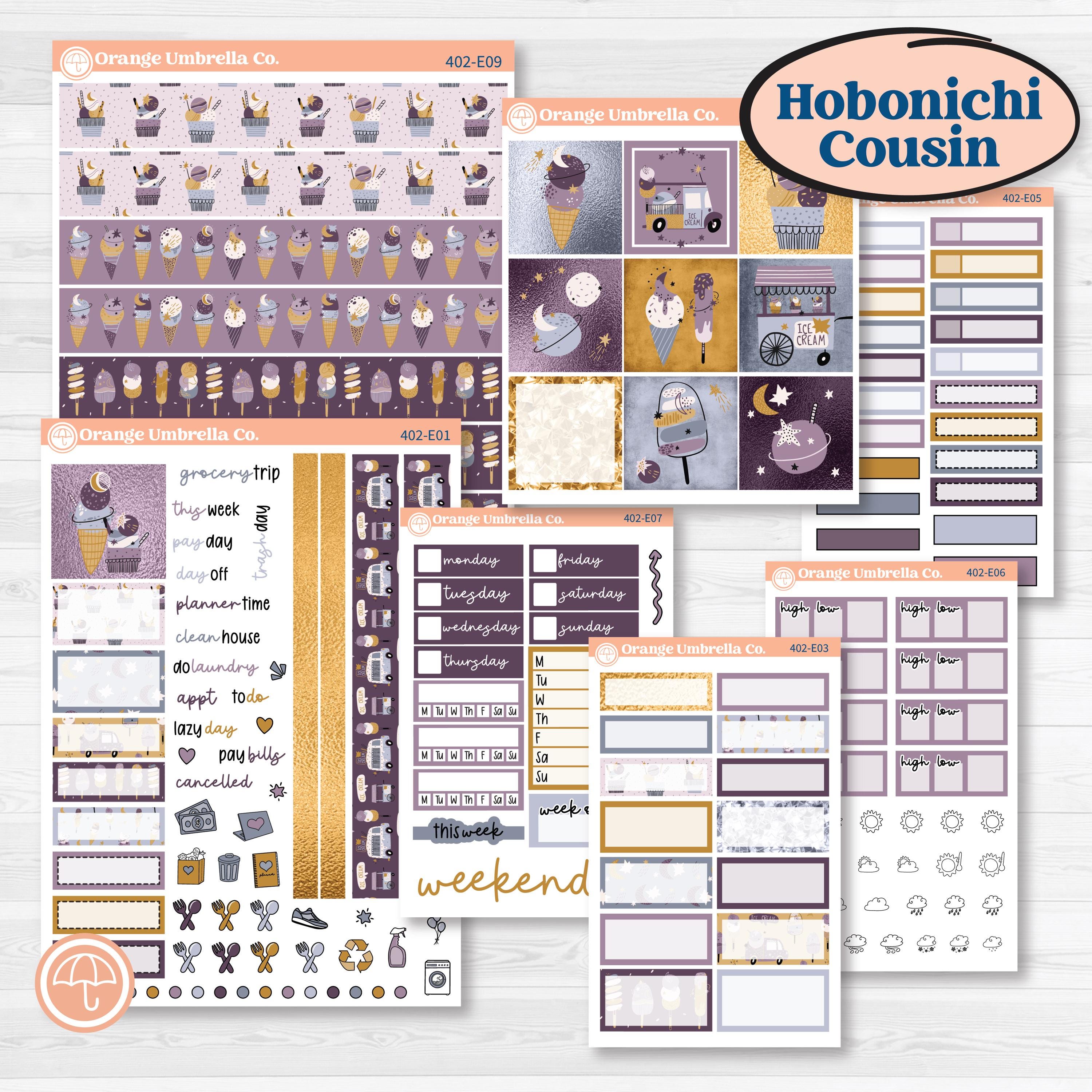 Ice Cream Celestial Kit | Hobonichi Cousin Weekly & Daily Planner Kit Stickers | Scoops of Jupiter | KIT-402-E