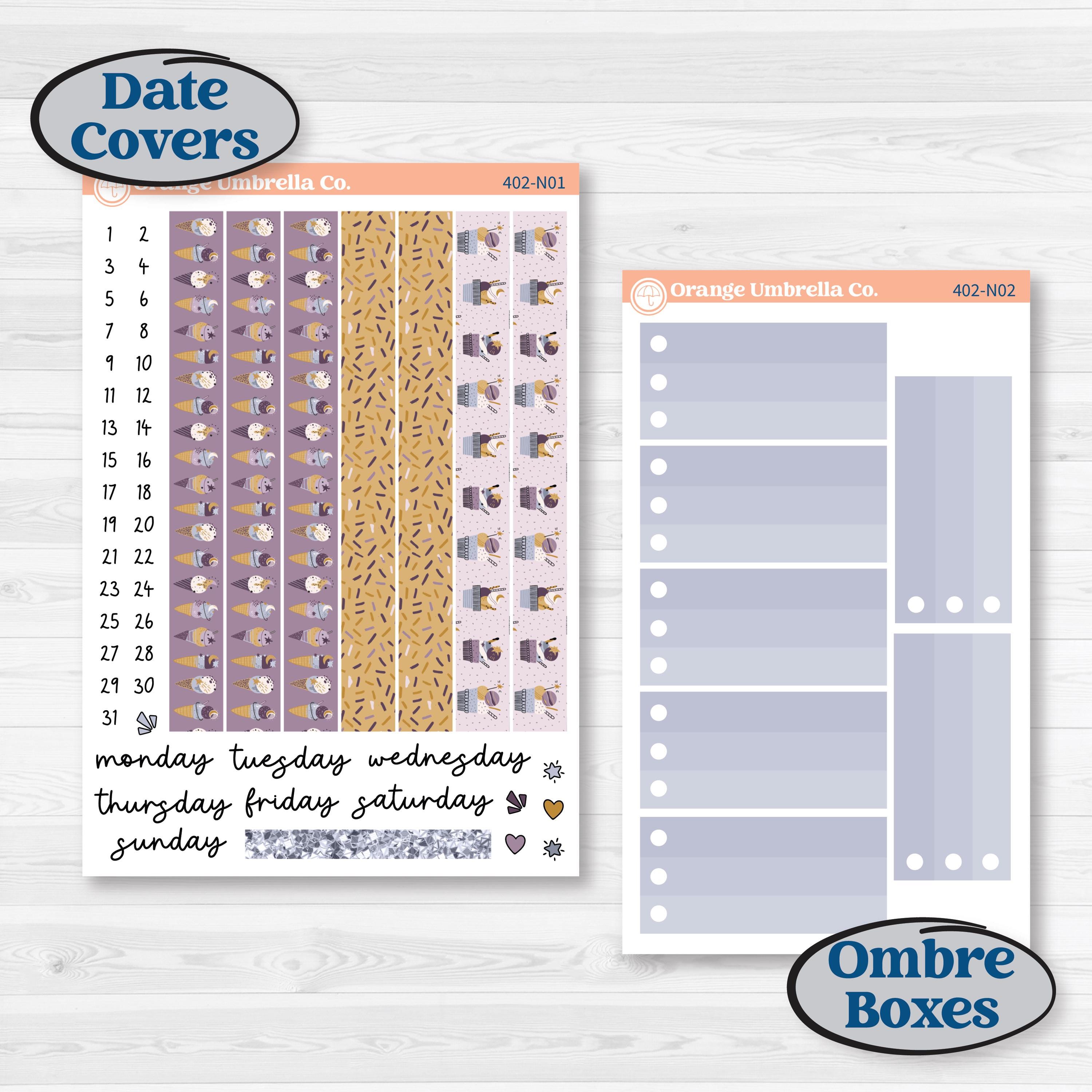 Ice Cream Celestial Kit | A5 Plum Daily Planner Kit Stickers | Scoops of Jupiter | KIT-402-N