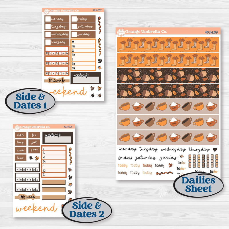 Fall Leaves Autumn Kit | Hobonichi Cousin Weekly & Daily Planner Kit Stickers | All Fall Down | KIT-403-E