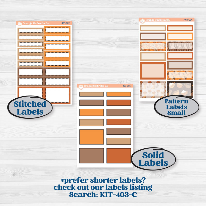Fall Leaves Autumn Kit | A5 Compact Vertical Planner Kit Stickers for Erin Condren | All Fall Down | KIT-403-G